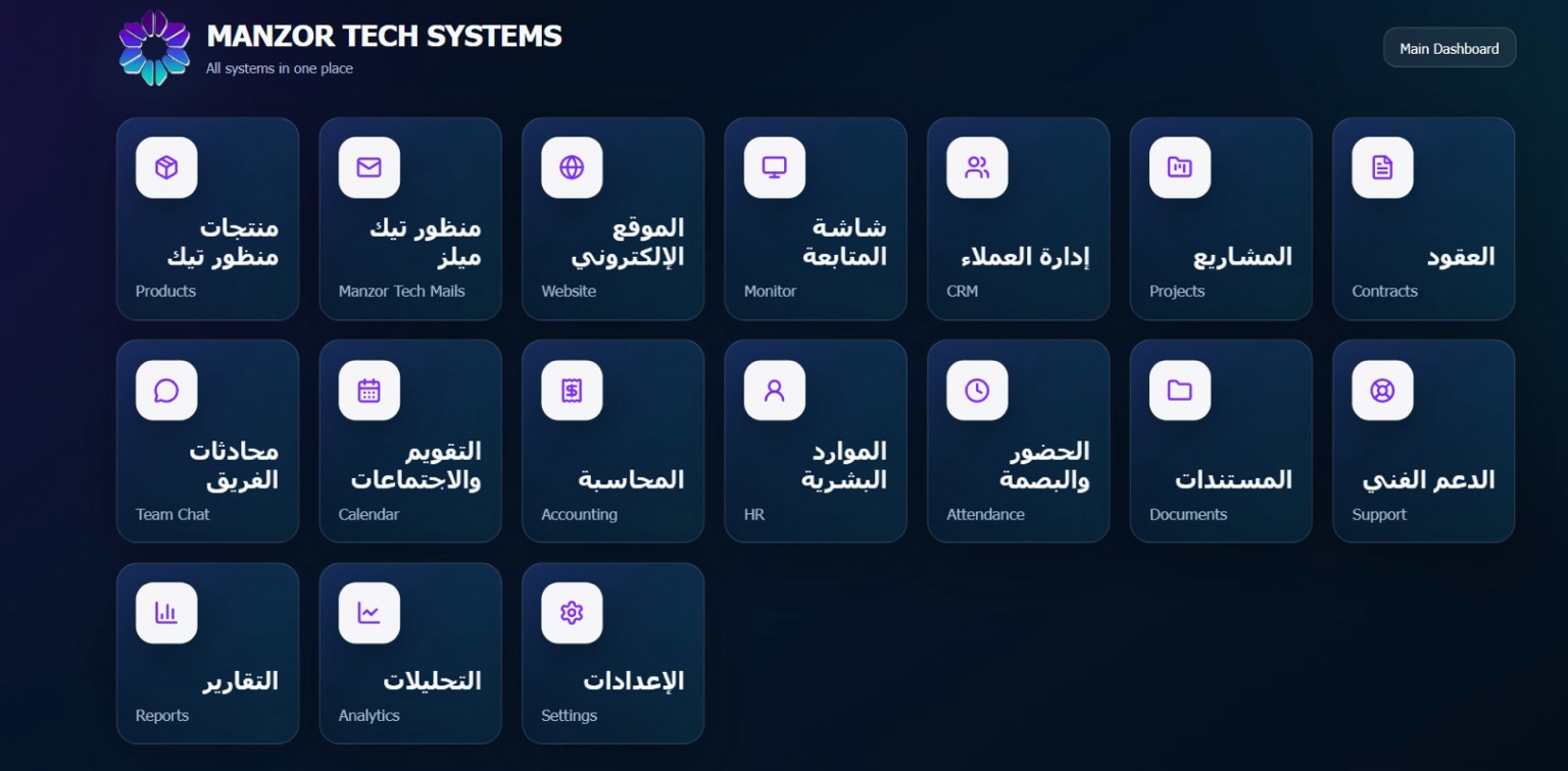 واجهة نظام ERP